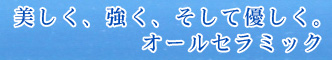 美しく、強く、そして優しく。オールセラミック